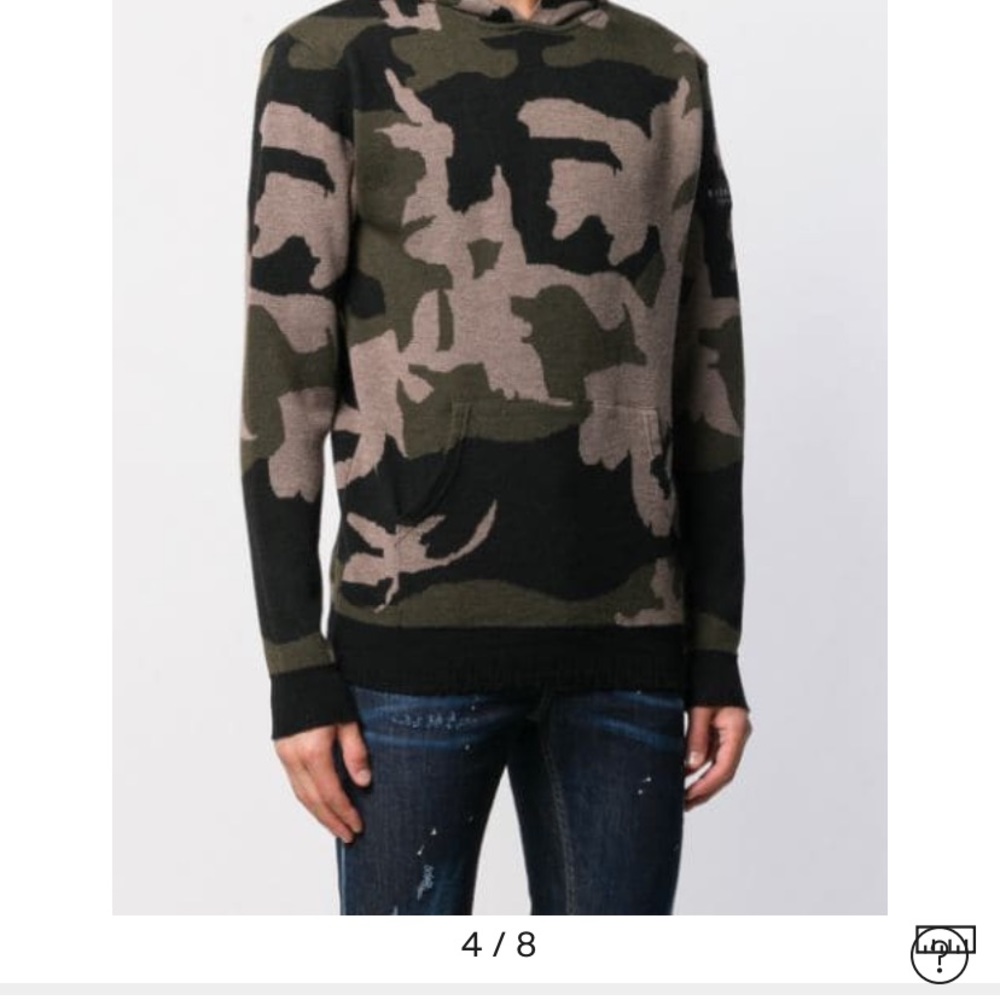 Never worn NWT John Richmond camo hoodie sweater. Bought from Farfetch for $250.